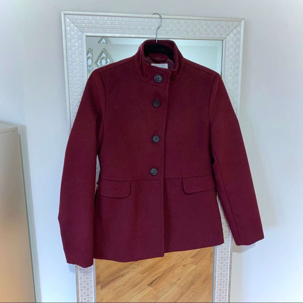 Burgundy Peplum Coat